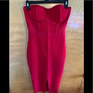 Material Girl - Red Strapless Dress - Size M